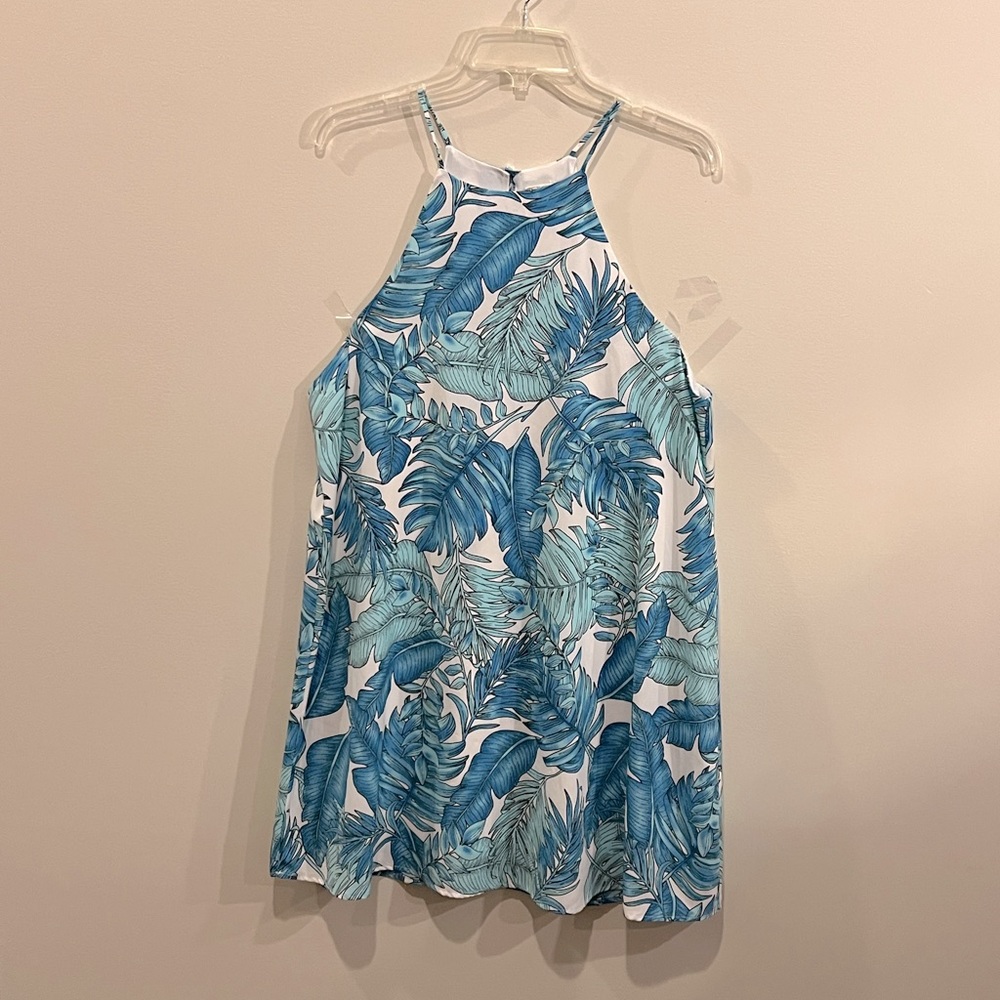 Teenplo Palm Print Dot Sundress